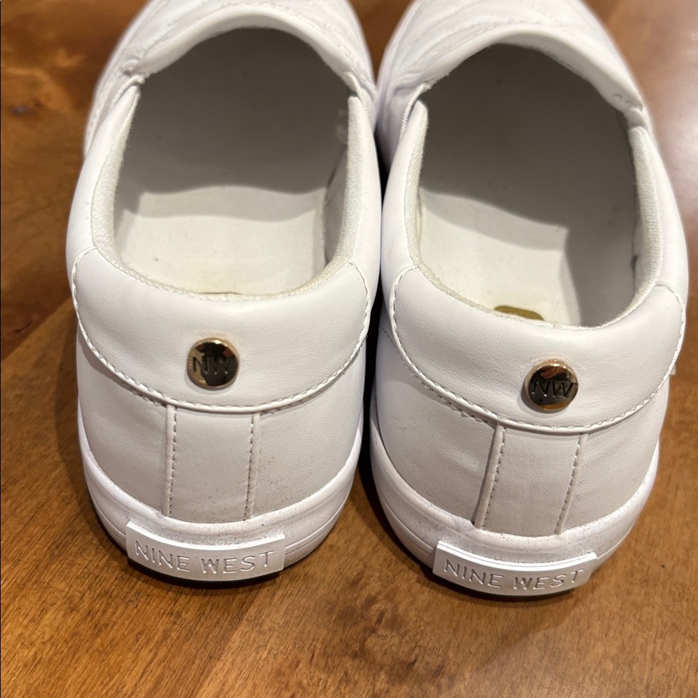 Nine West White Quilted Slip-On Sneakers - Picture 5 of 7